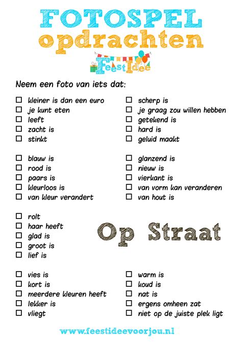 Opdrachten spel met leuke opdrachten